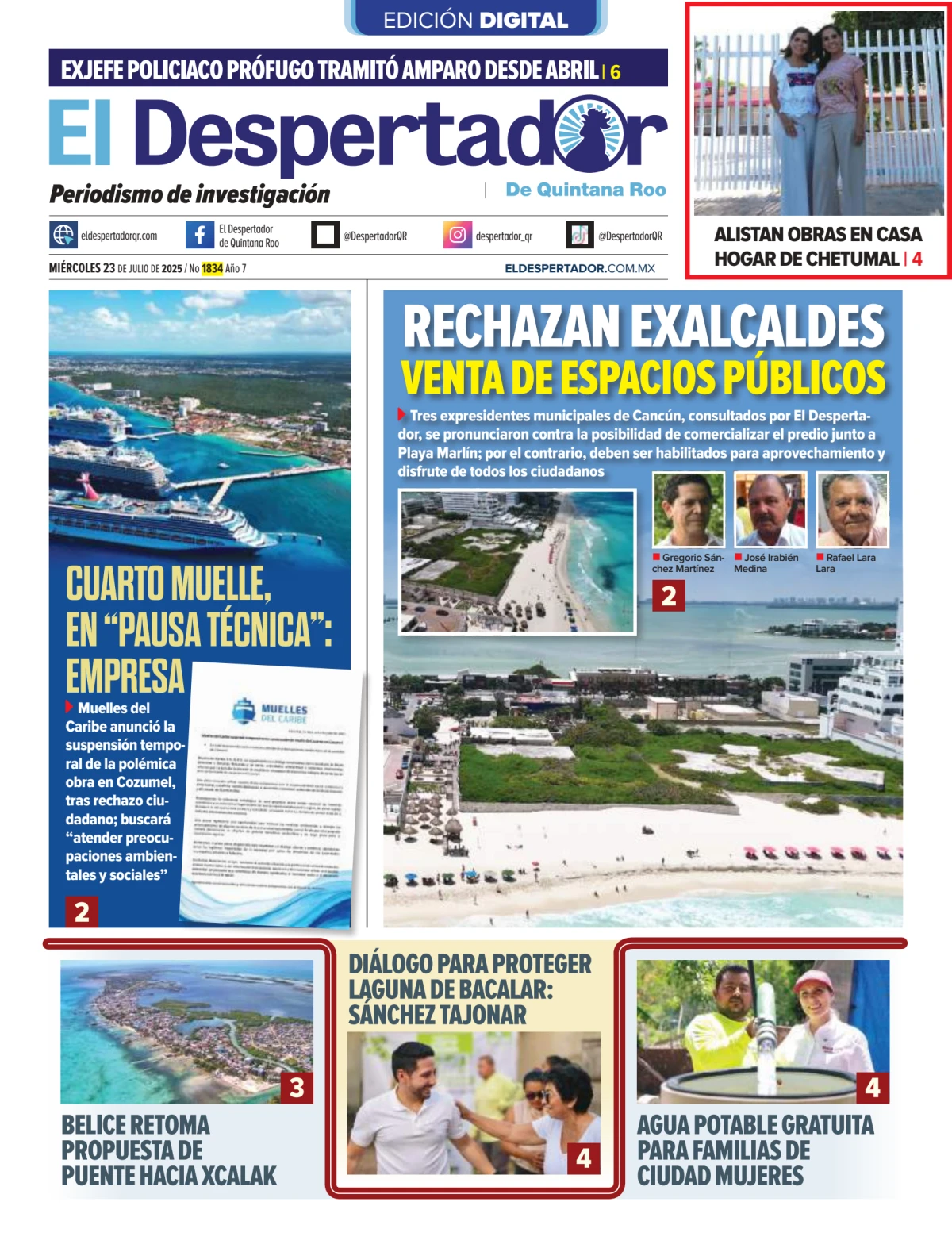 Portada de El Despertador de Quintana Roo
