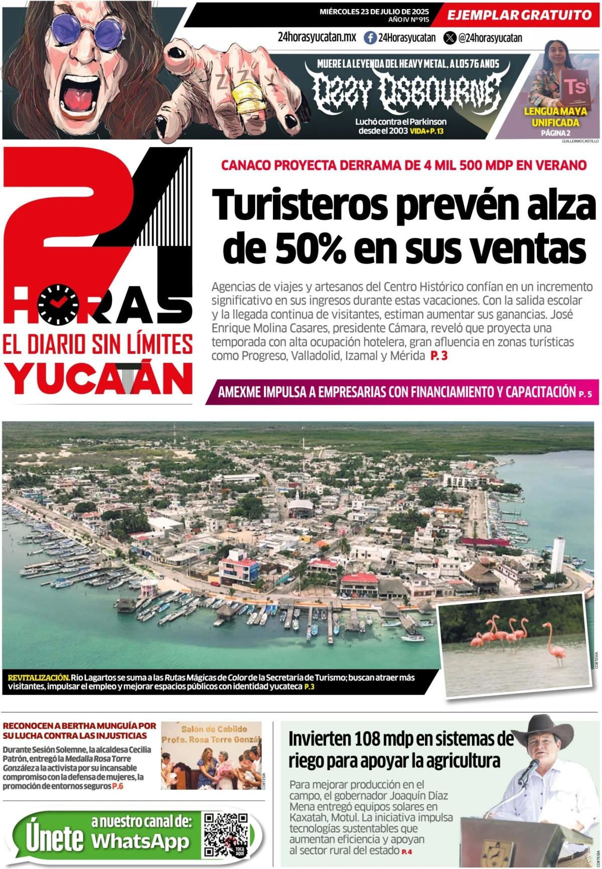 Portada de 24 Horas Yucatan