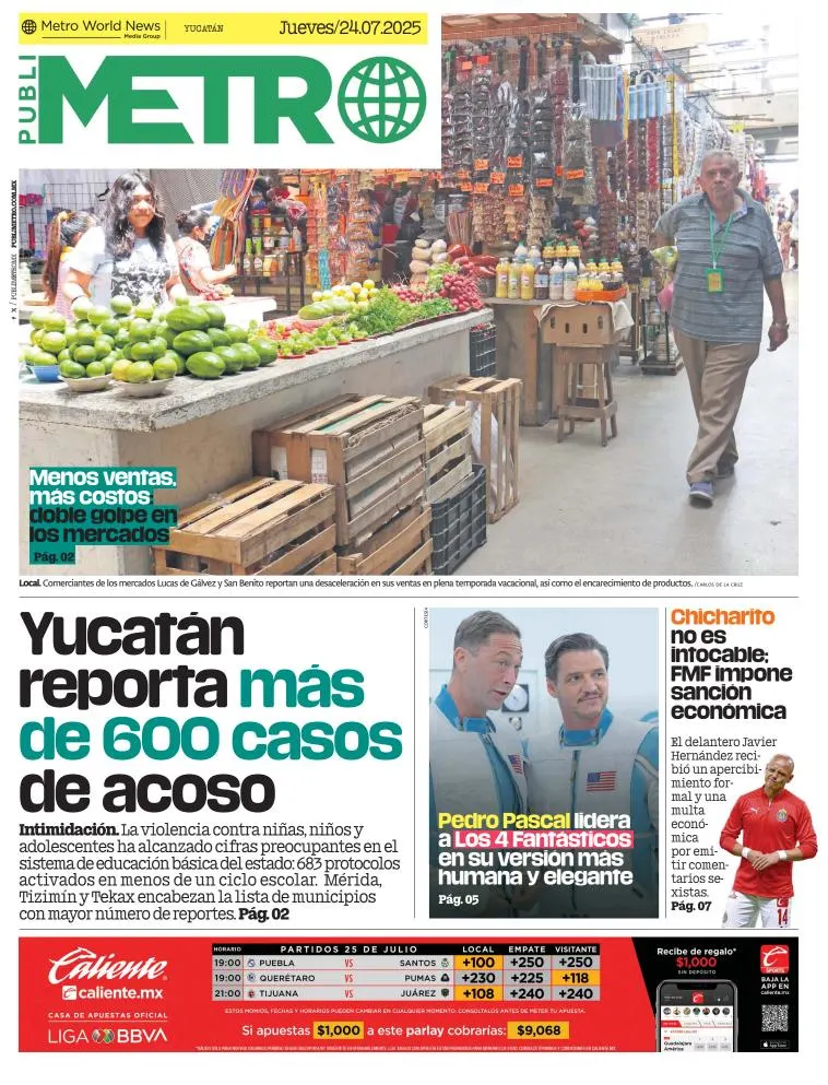 Portada de Publimetro Merida del jueves, 24 de julio de 2025