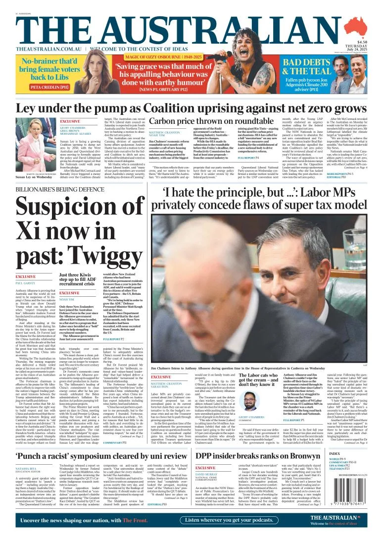 Portada de The Australian