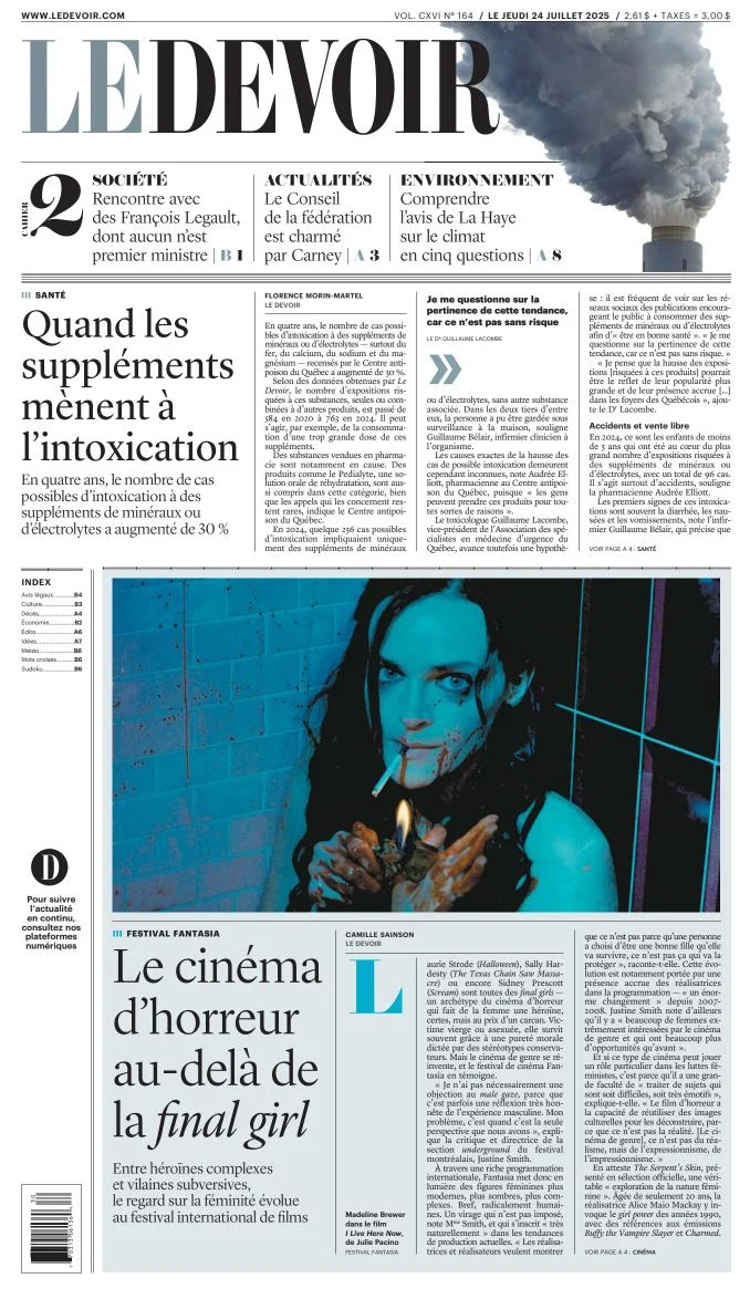 Portada de Le Devoir del 2025-07-24