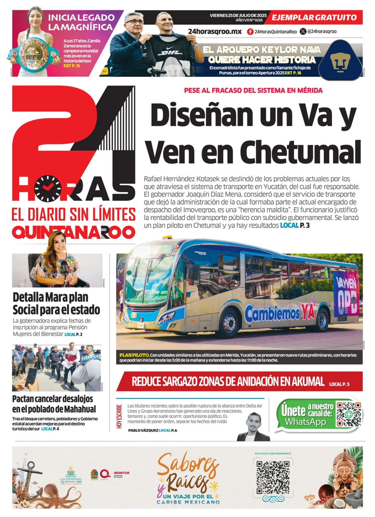 Portada de 24 Horas Quintana Roo