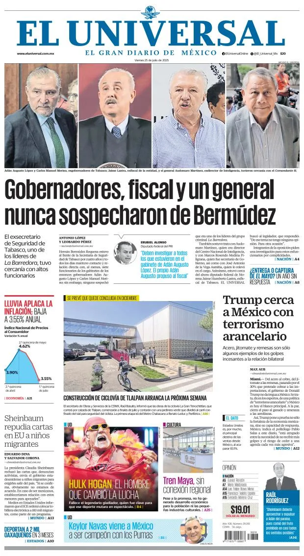Portada de El Universal