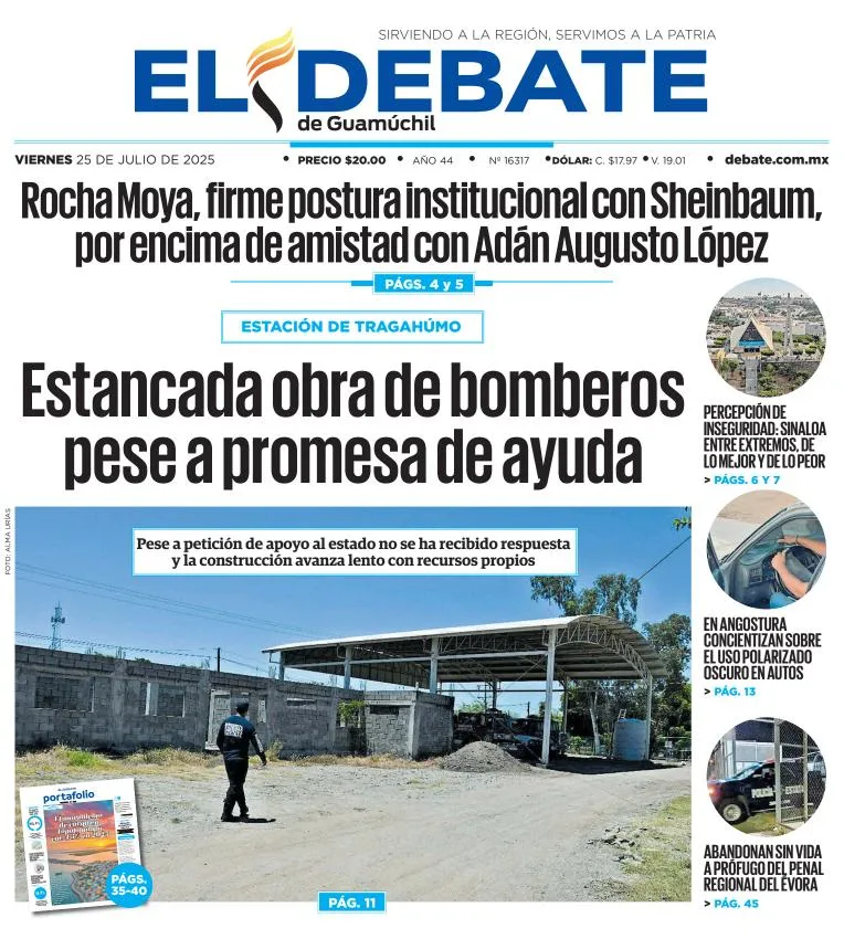 Portada de El Debate de Guamuchil del 2025-07-25