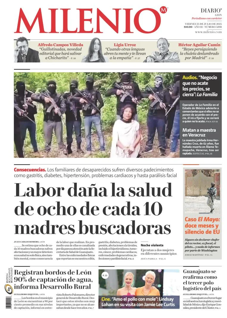 Portada de Milenio Leon del viernes, 25 de julio de 2025