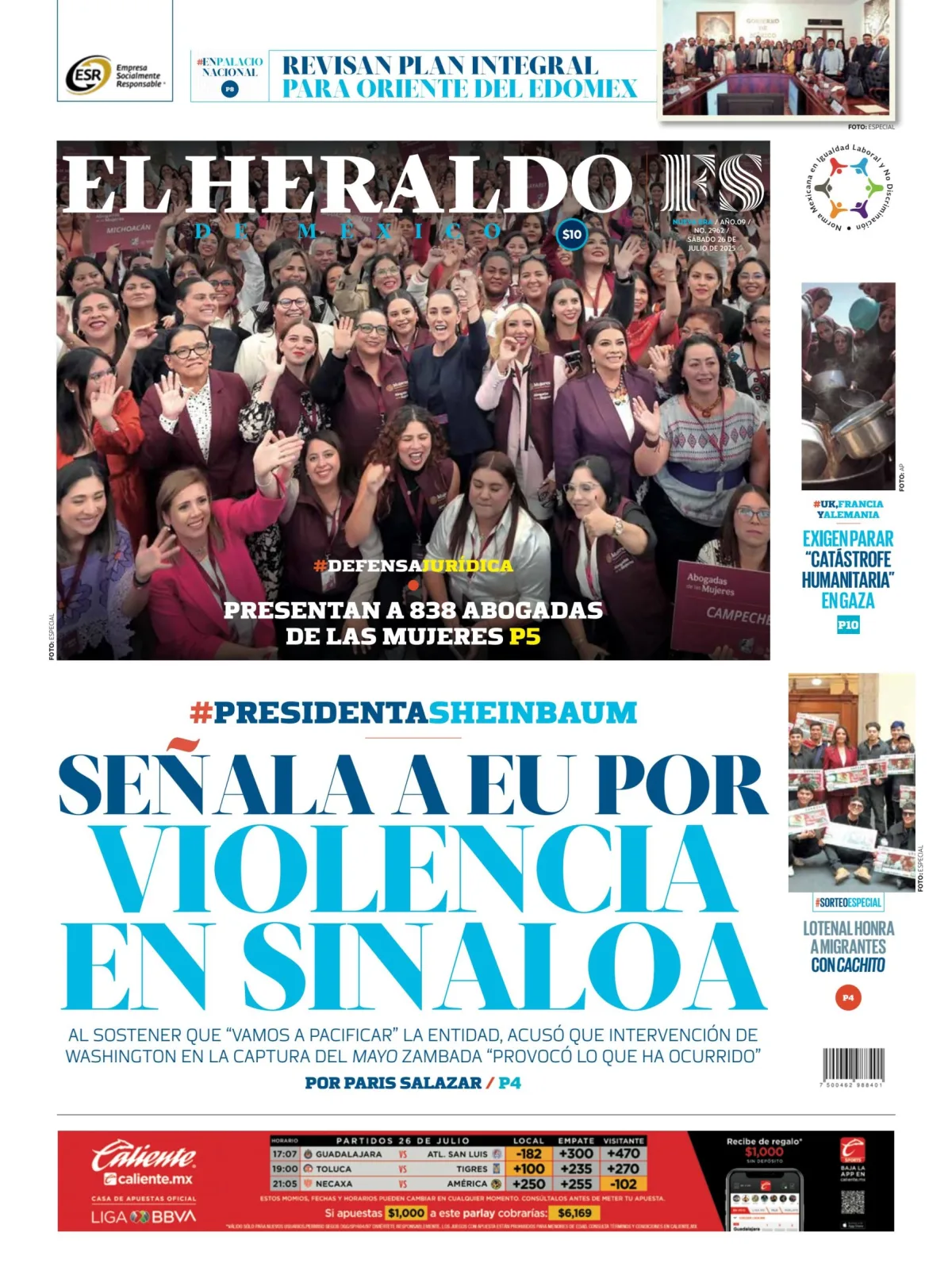Portada de El Heraldo de Mexico