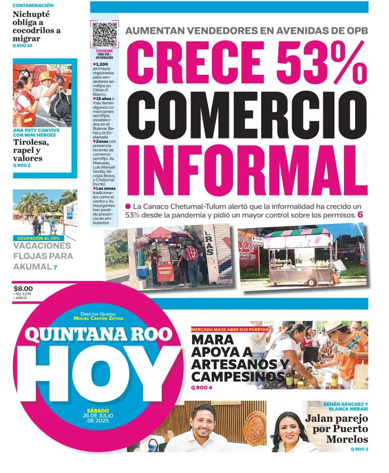 Portada de Quintana Roo Hoy del 2025-07-26