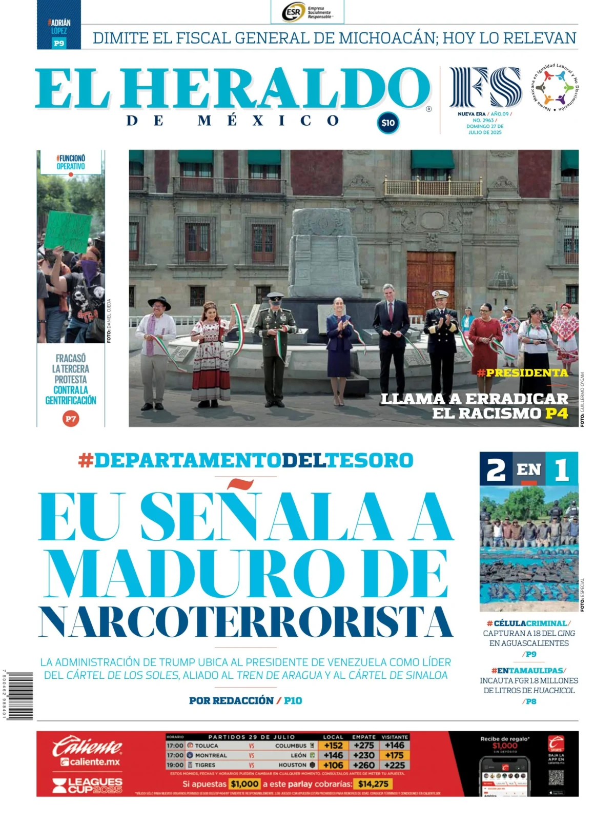 Portada de El Heraldo de Mexico