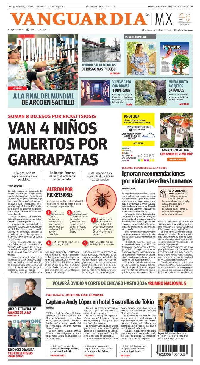 Portada de Vanguardia