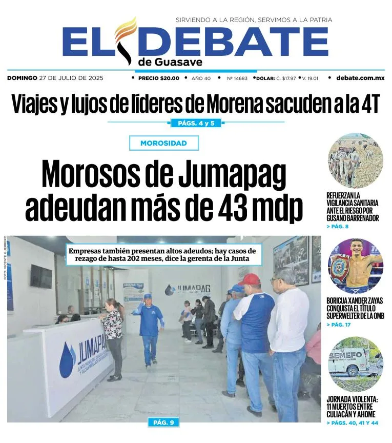 Portada de El Debate de Guasave