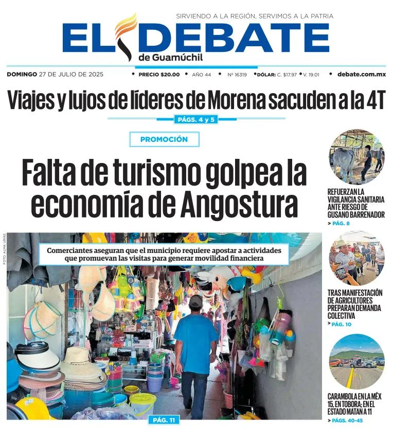Portada de El Debate de Guamuchil