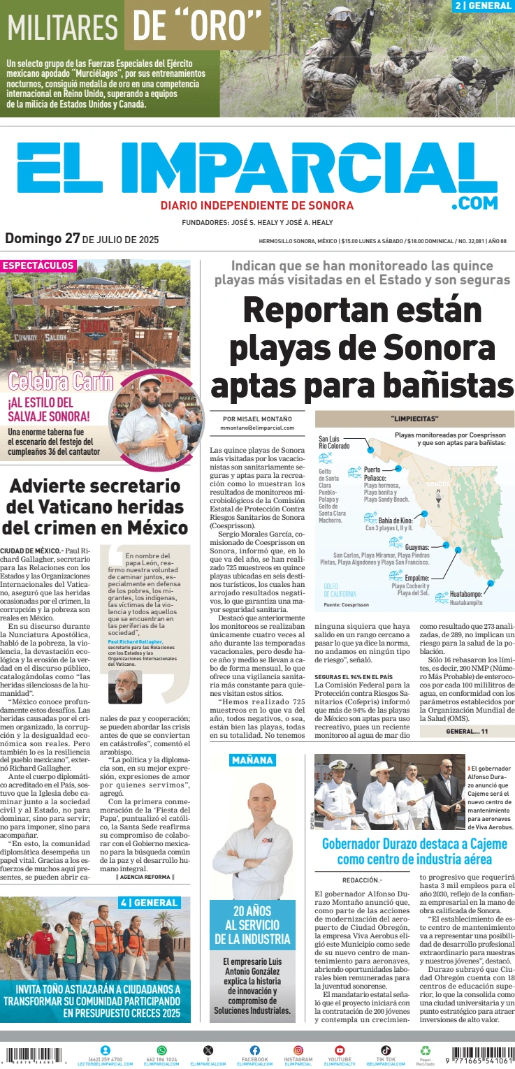 Portada de El Imparcial