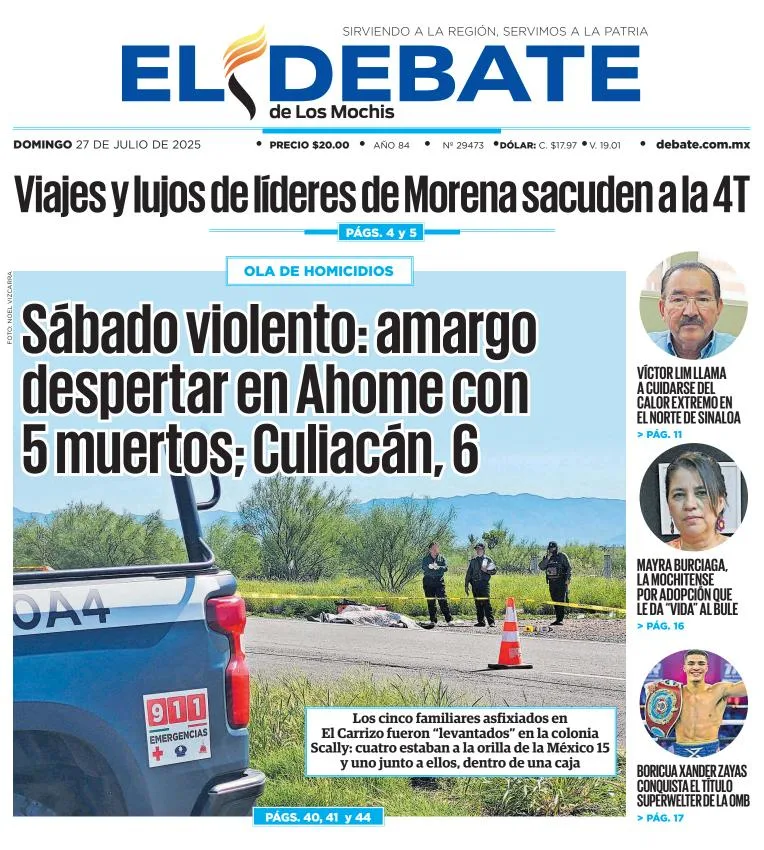 Portada de El Debate de los Mochis