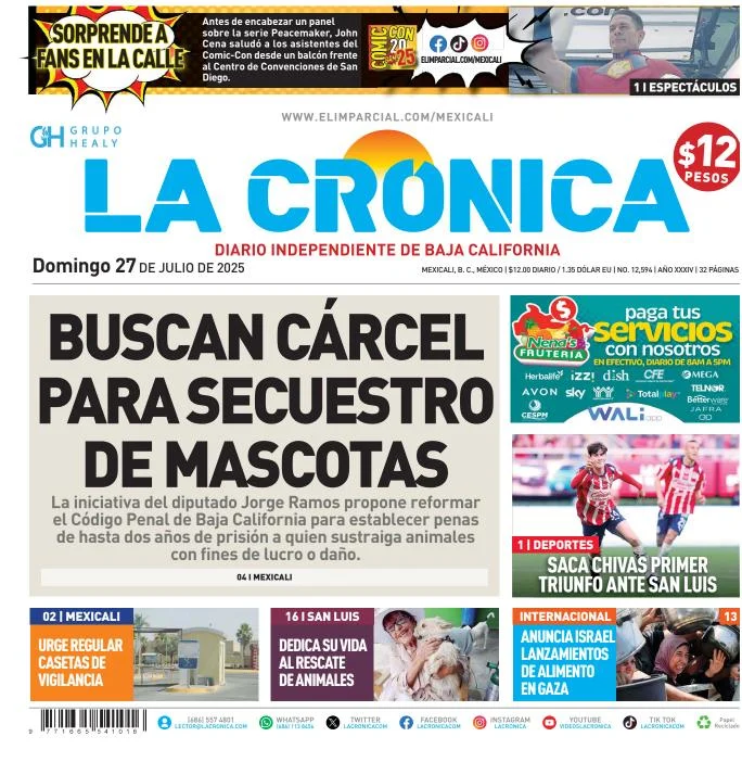 Portada de La Cronica