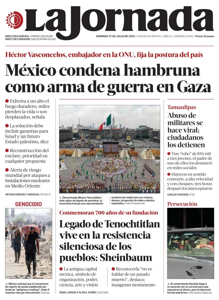 Portada de La Jornada