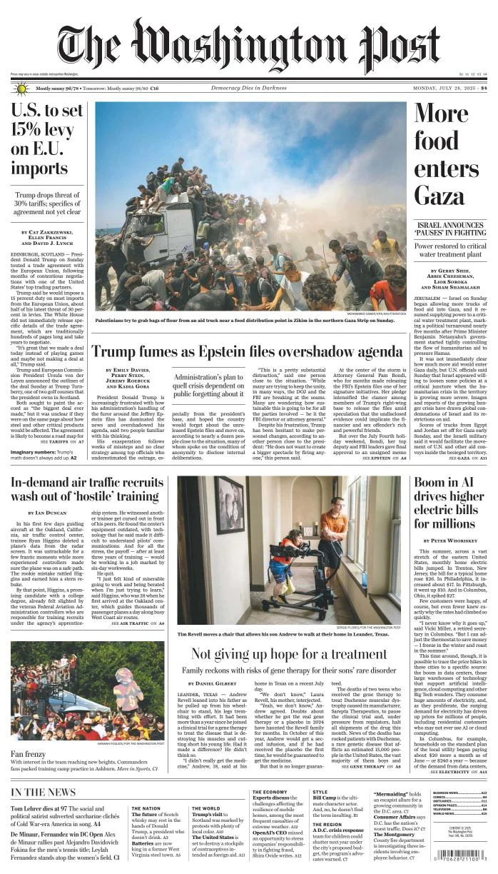 Portada de The Washington Post