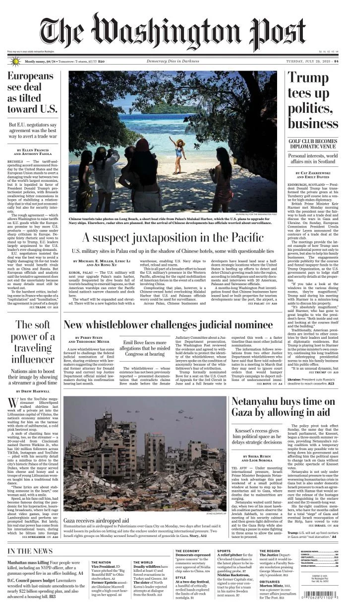 Portada de The Washington Post