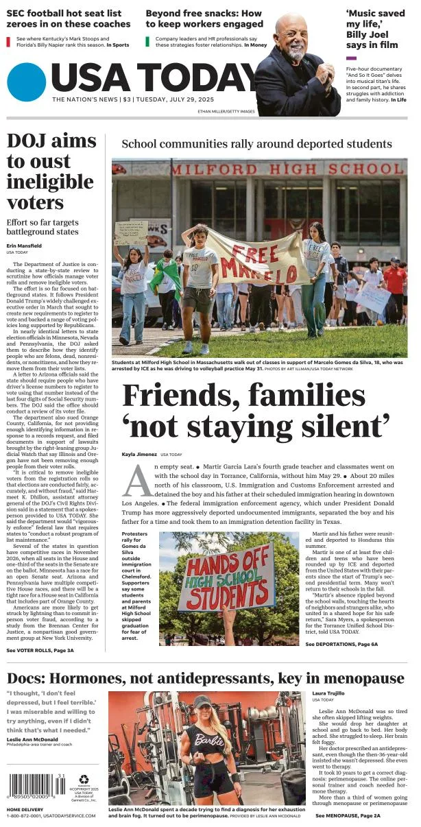 Portada de Usa Today