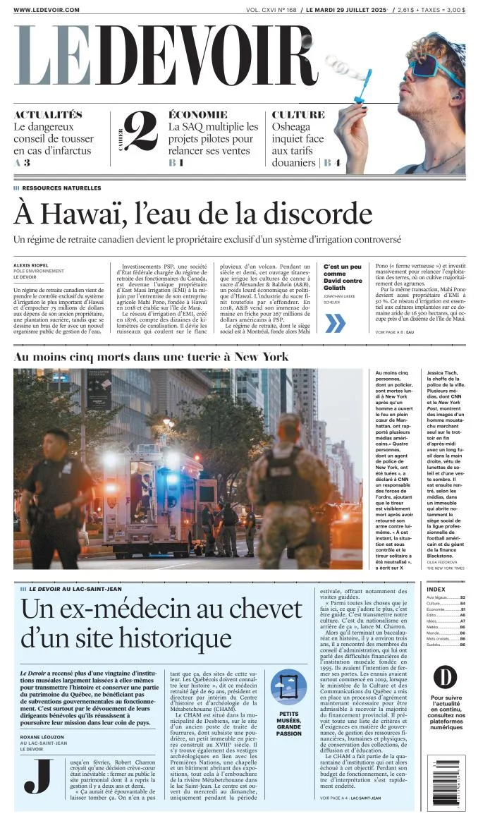 Portada de Le Devoir