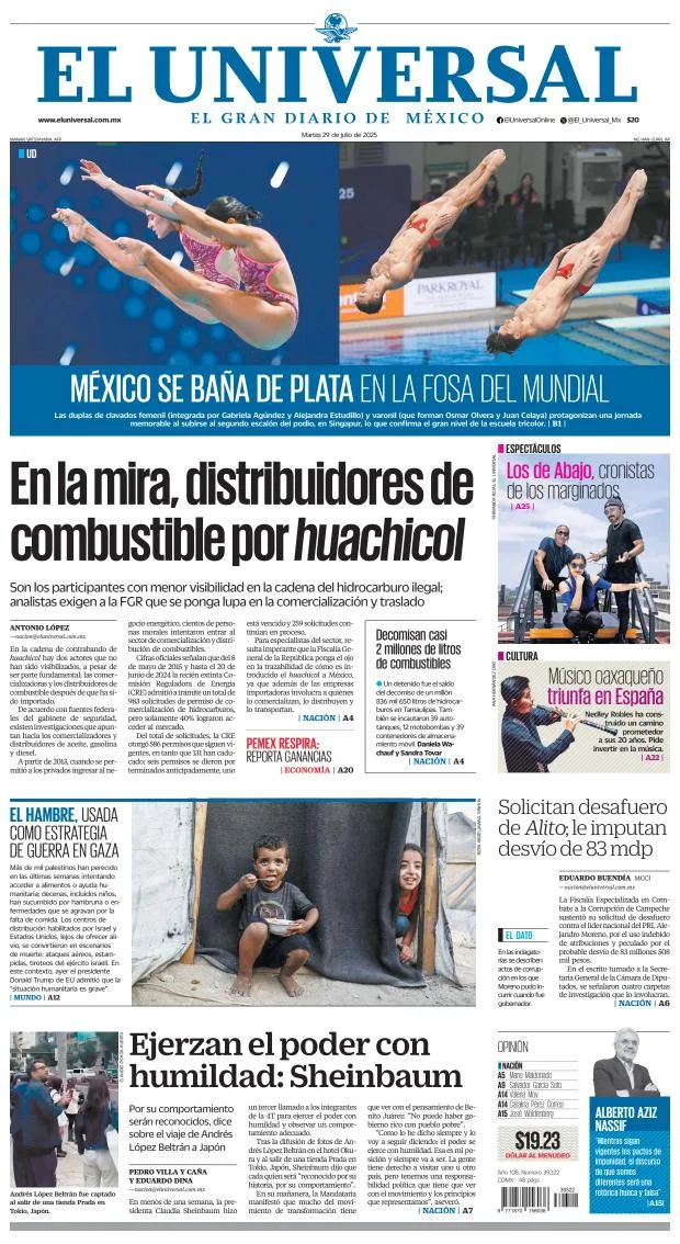 Portada de El Universal