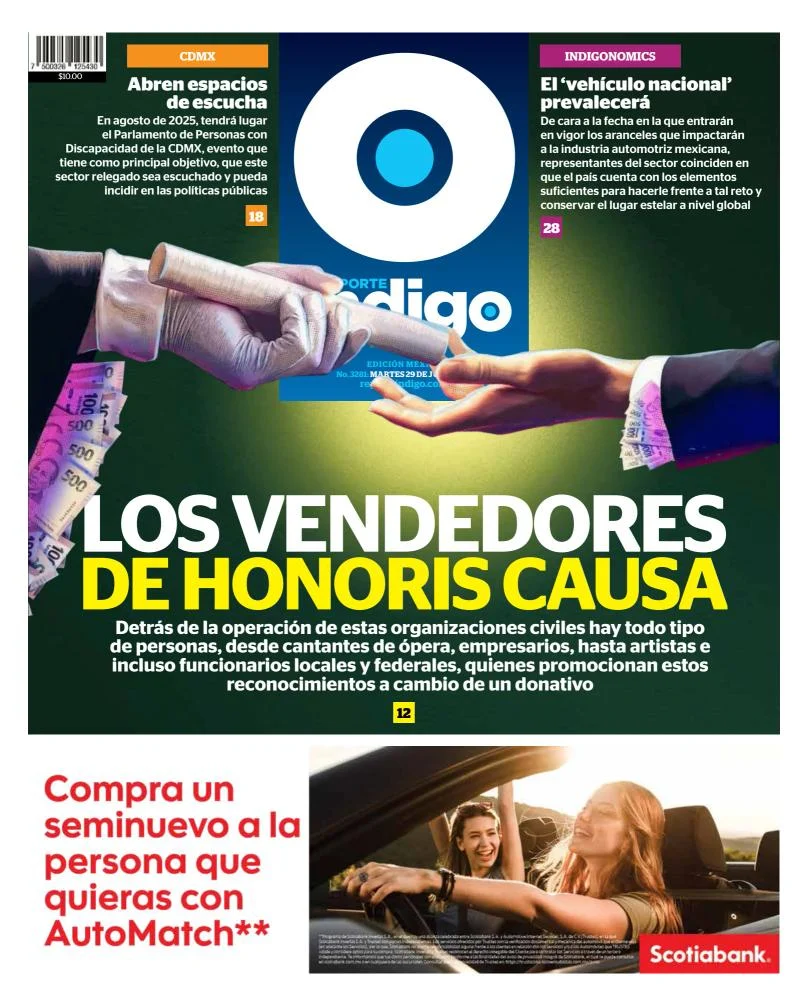Portada de Reporte Indigo del martes, 29 de julio de 2025