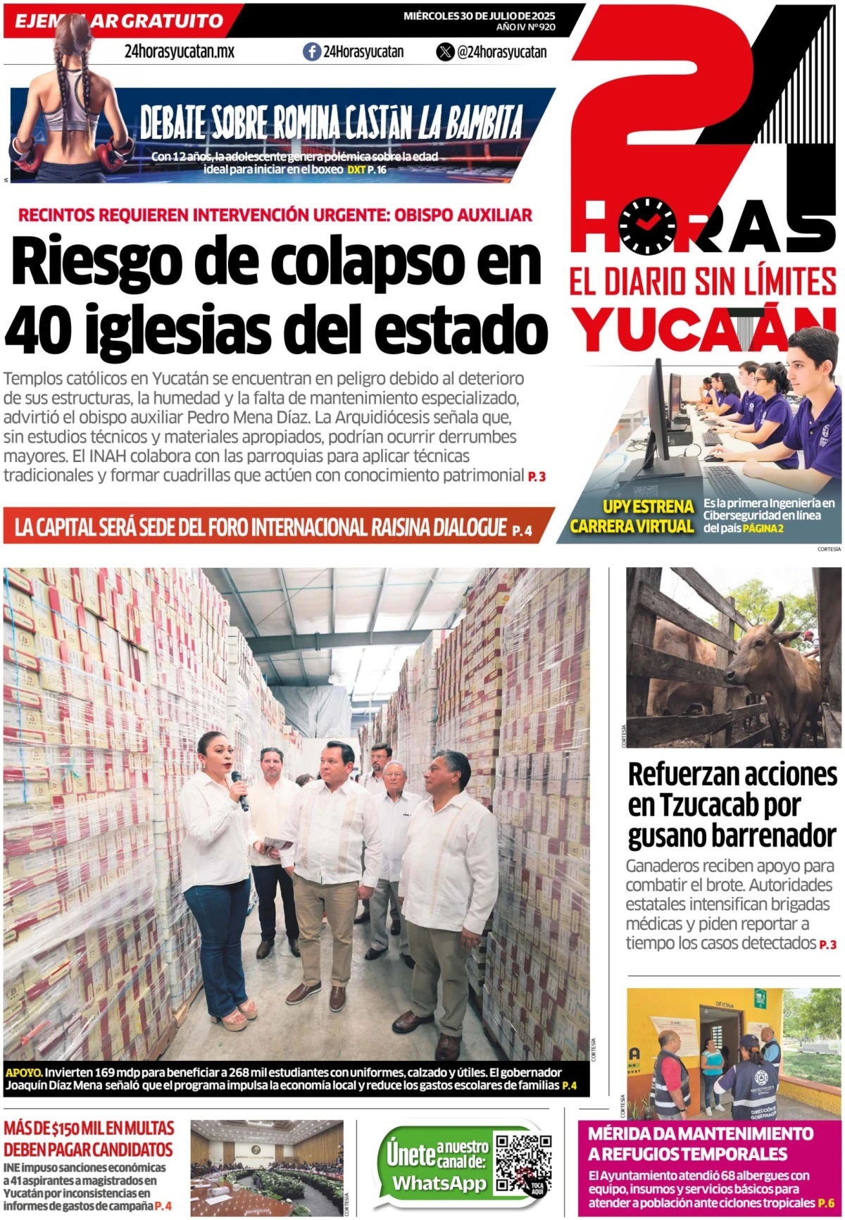 Portada de 24 Horas Yucatan