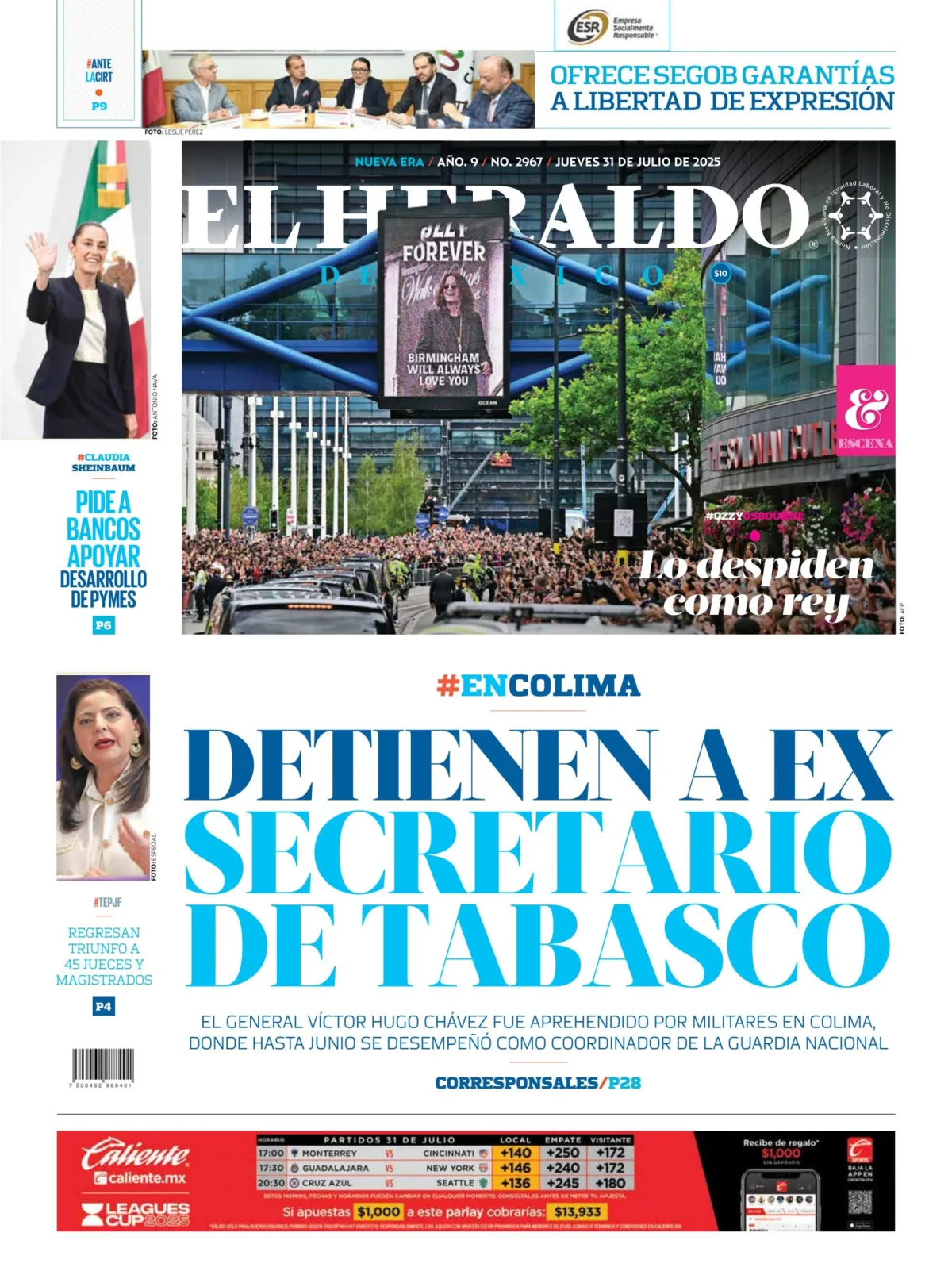 Portada de El Heraldo de Mexico