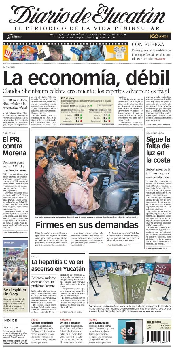 Portada de Diario de Yucatán