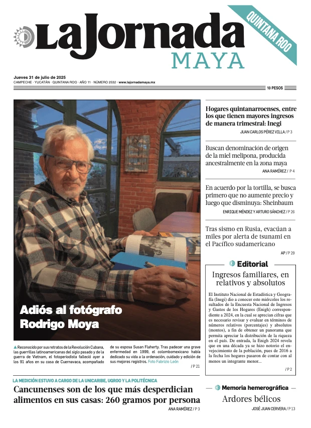 Portada de La Jornada Maya Quintana Roo del jueves, 31 de julio de 2025