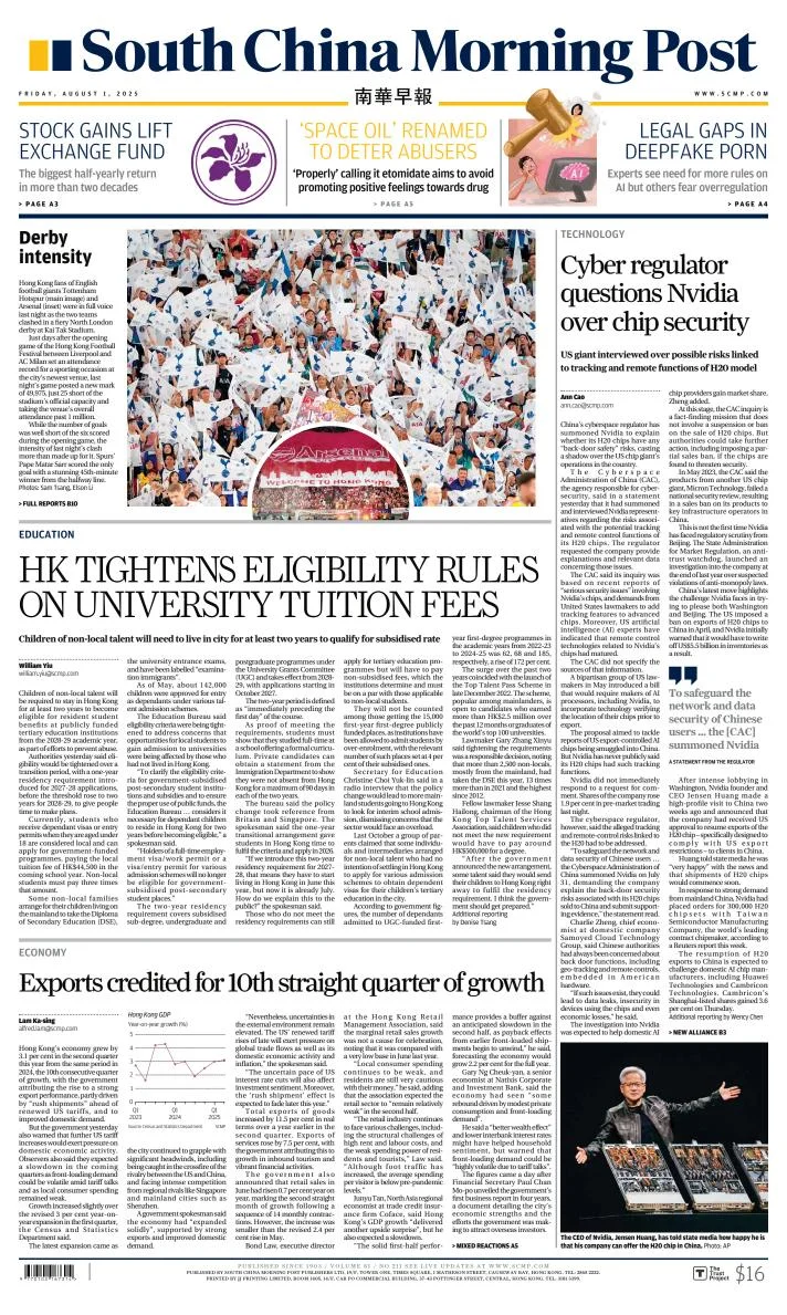 Portada de South China Morning Post