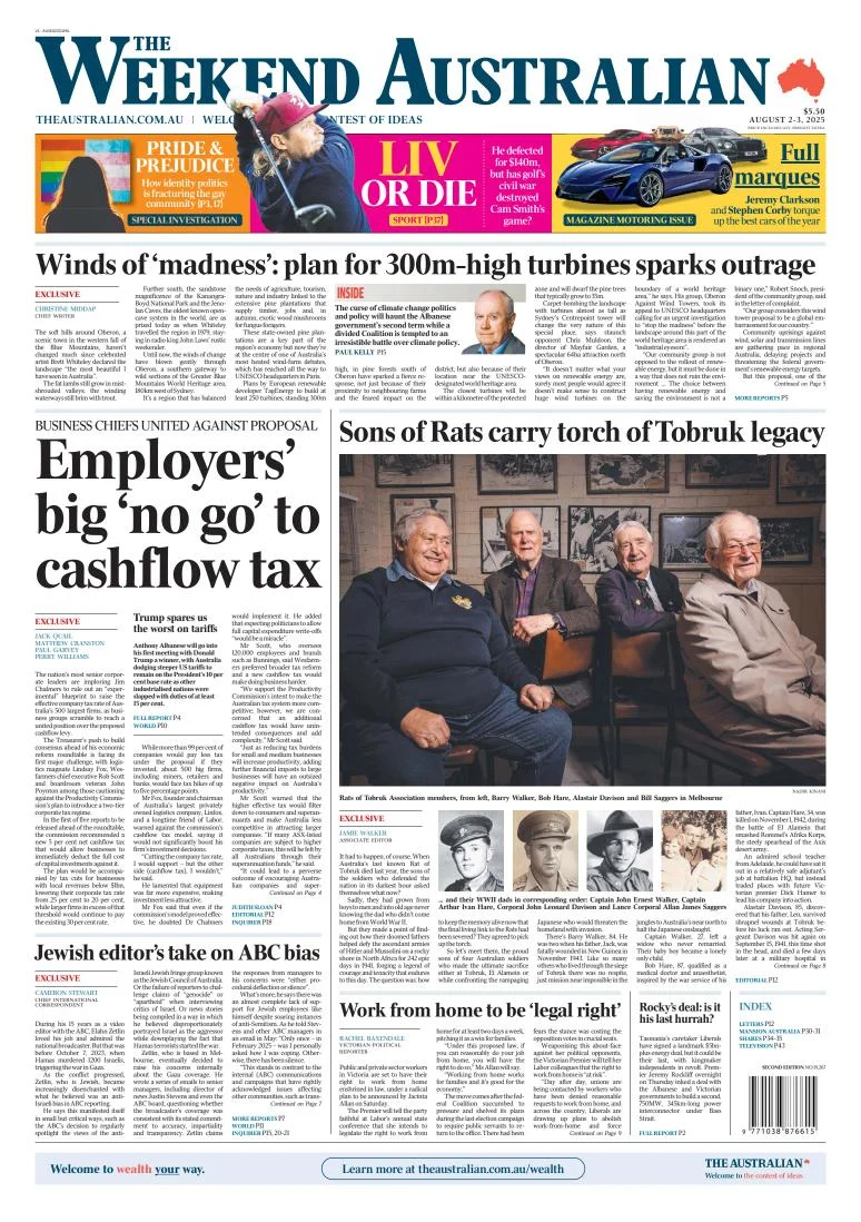 Portada de The Australian