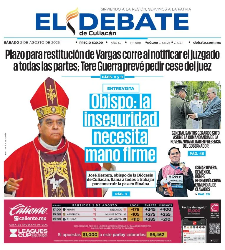 Portada de El Debate de Culiacan