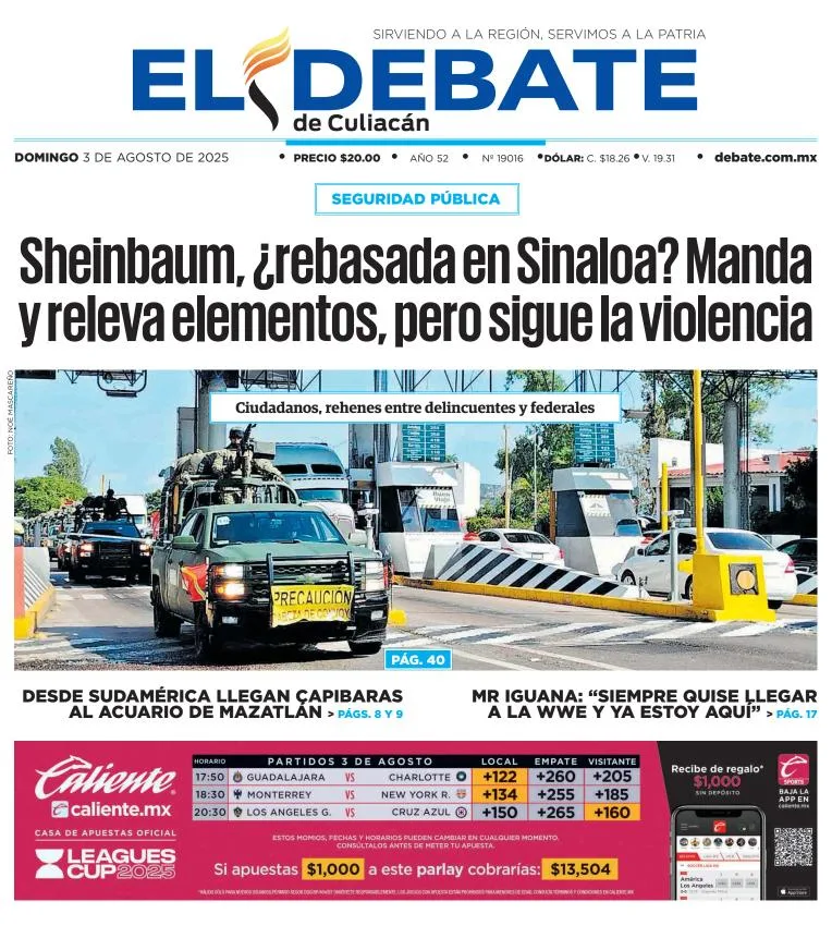 Portada de El Debate de Culiacan