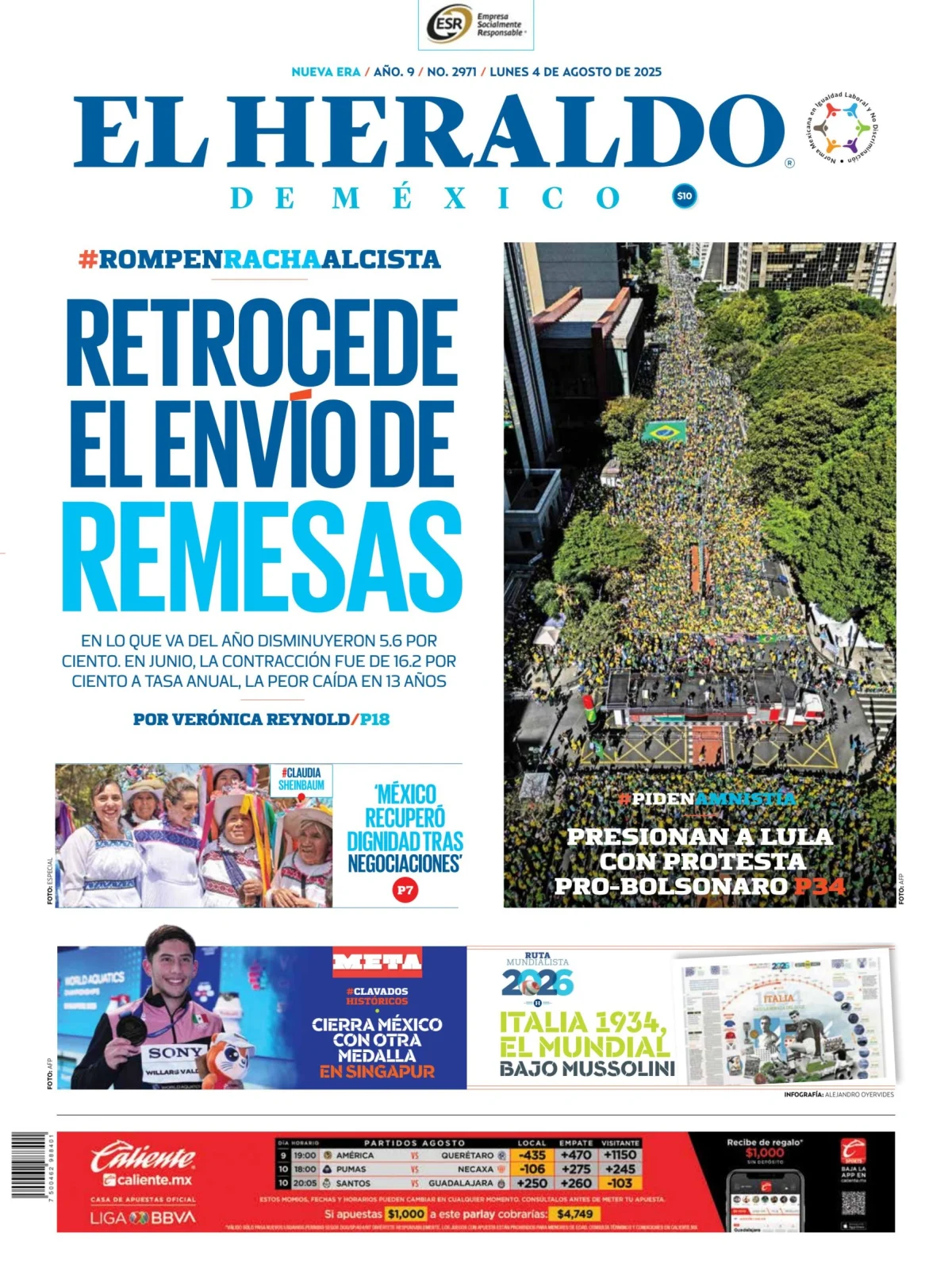 Portada de El Heraldo de Mexico