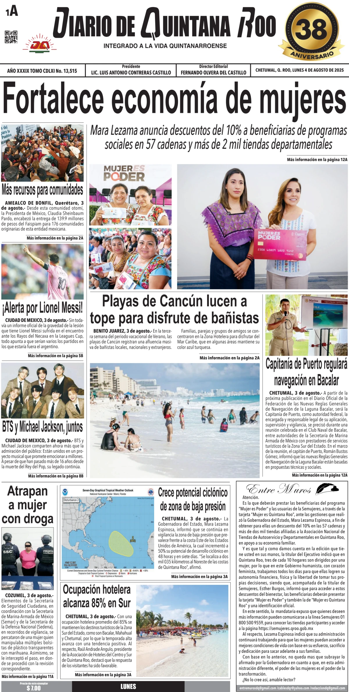 Portada de Diario de Quintana Roo (portada)