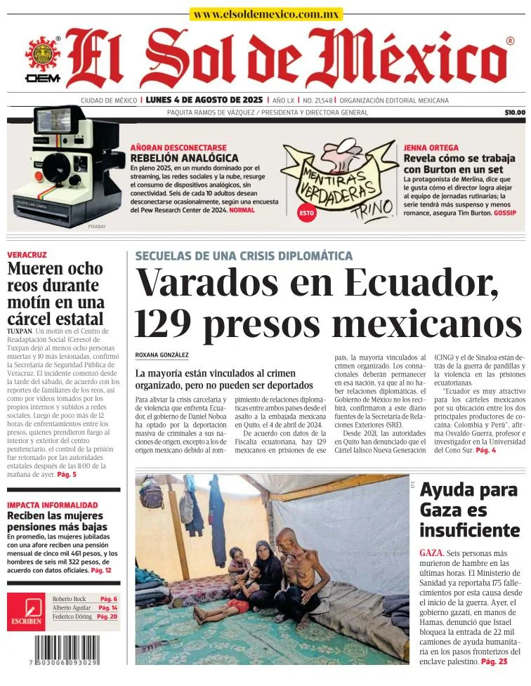 Portada de El Sol de Mexico