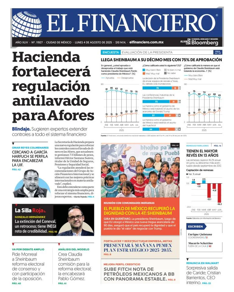 Portada de El Financiero