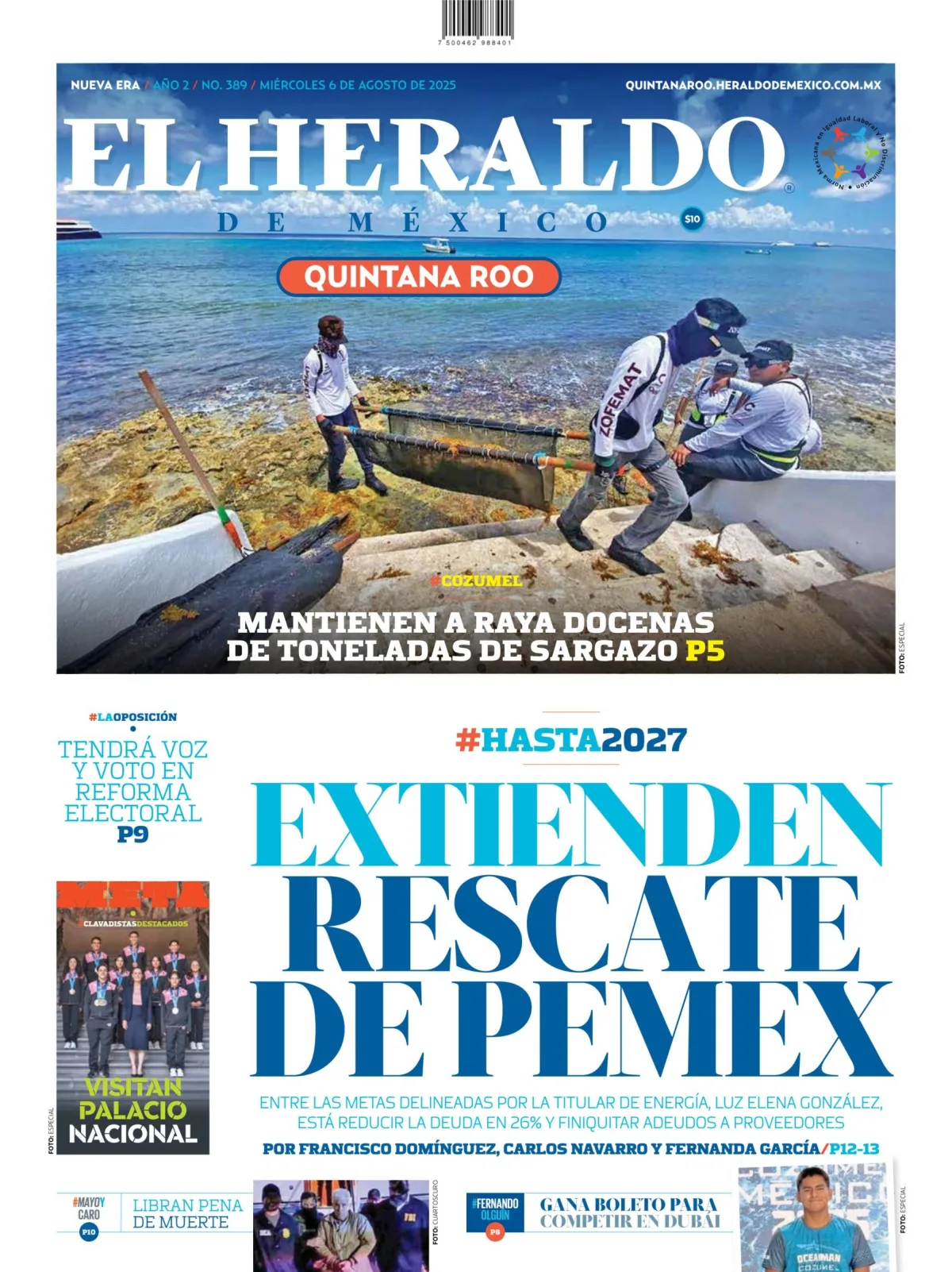 Portada de El Heraldo de Mexico - Quintana Roo
