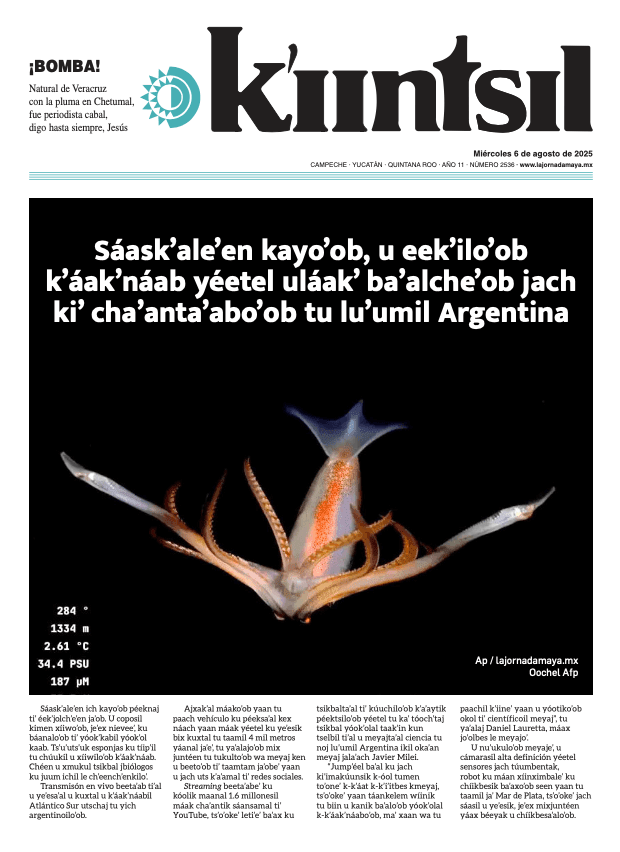Portada de La Jornada - Kiintsil del miércoles, 6 de agosto de 2025