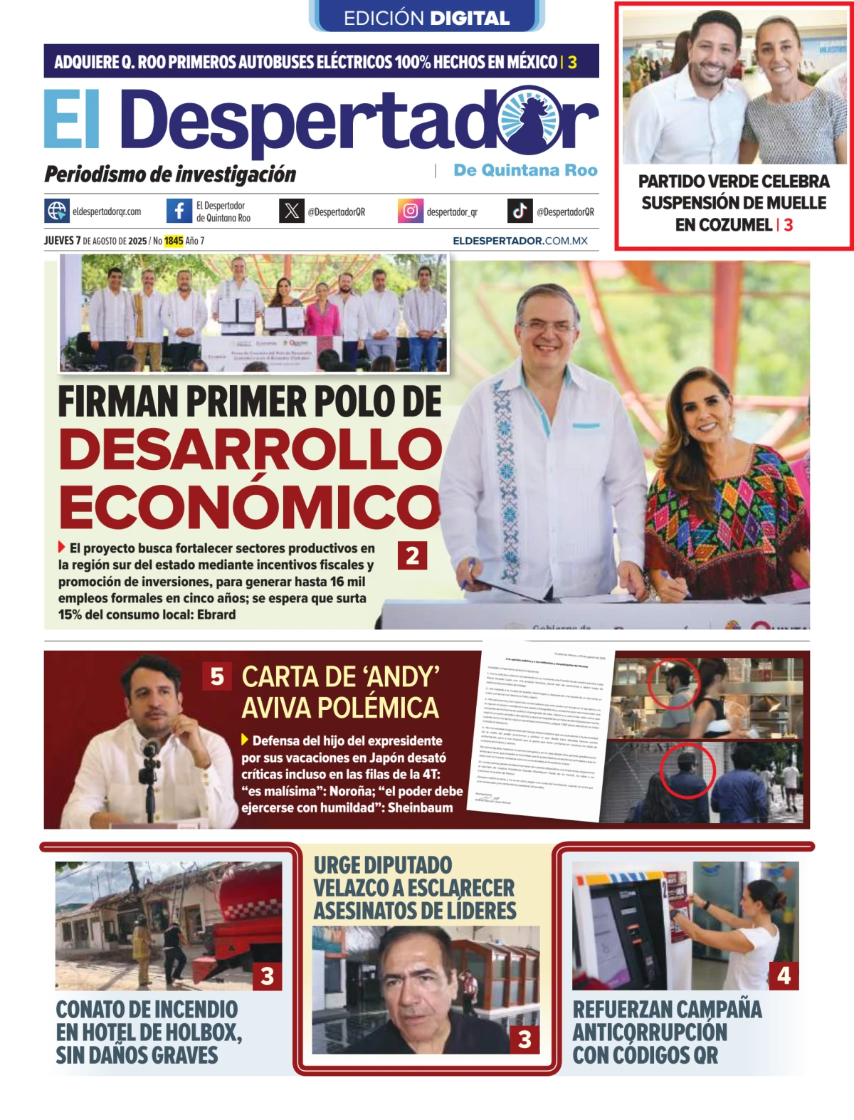 Portada de El Despertador de Quintana Roo
