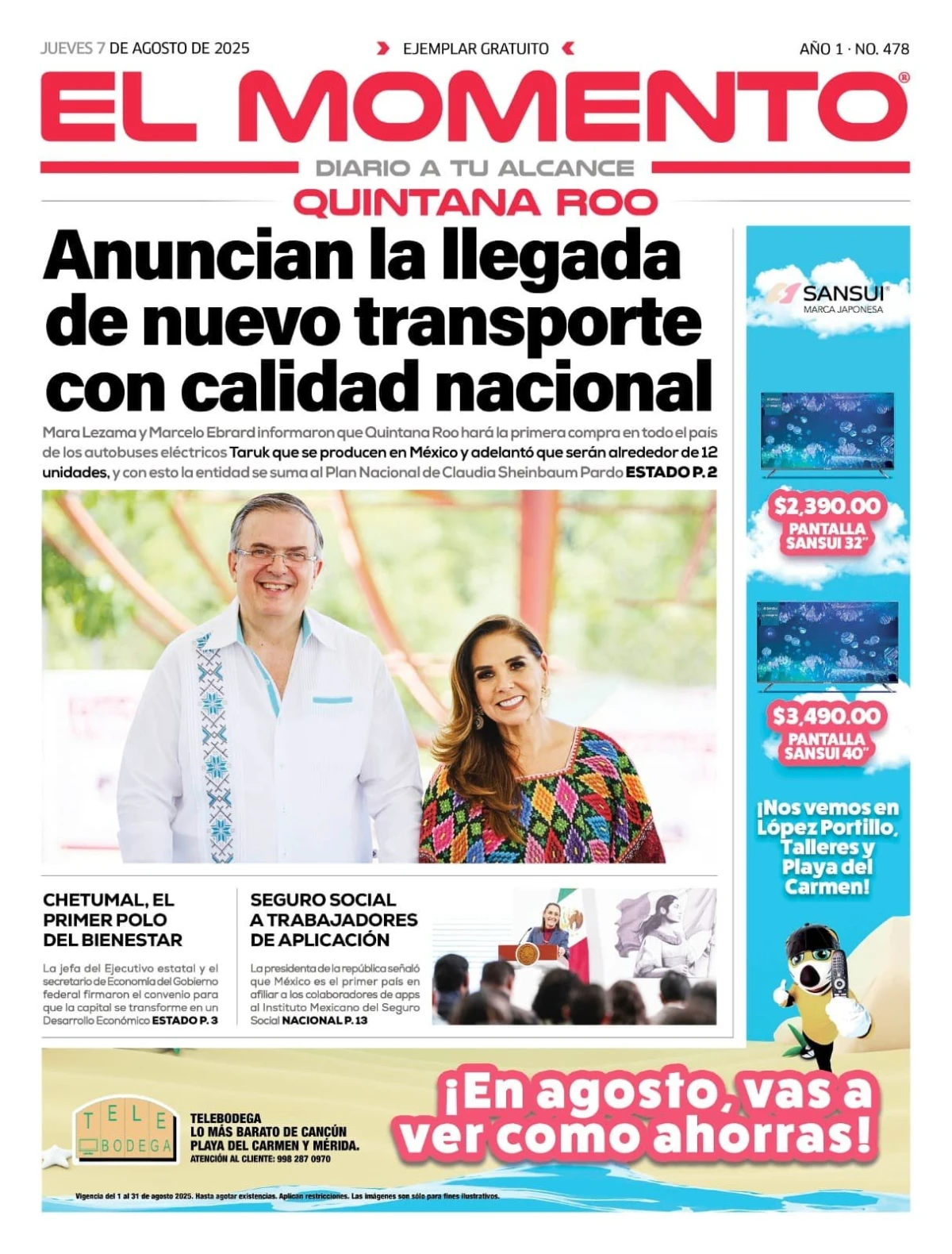 Portada de El Momento Quintana Roo