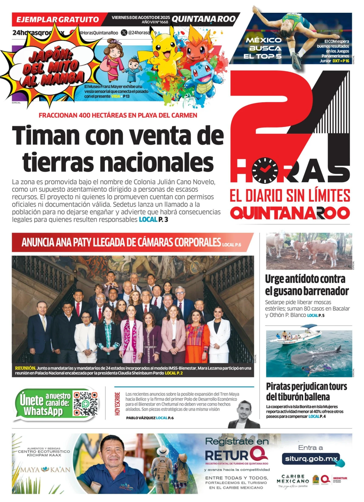 Portada de 24 Horas Quintana Roo