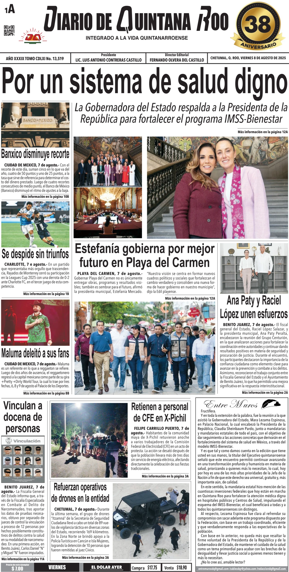 Portada de Diario de Quintana Roo (portada)