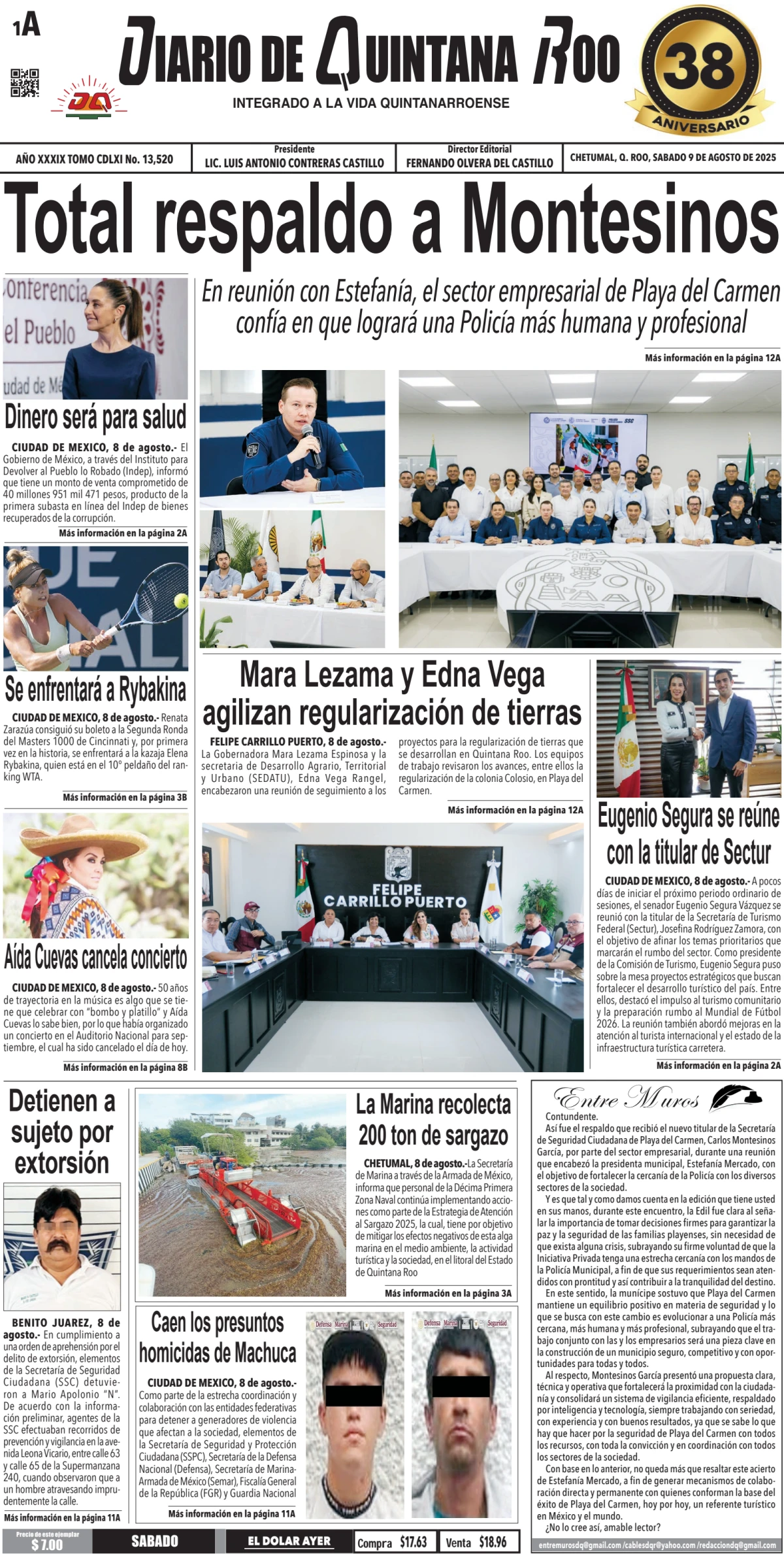 Portada de Diario de Quintana Roo (portada)
