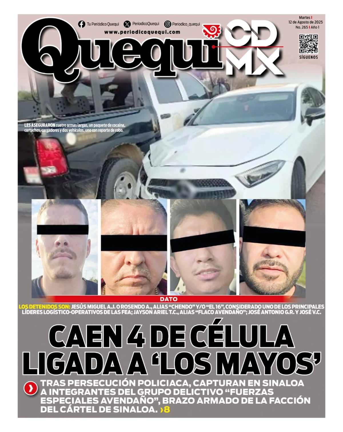 Portada de Quequi CDMX del martes, 12 de agosto de 2025
