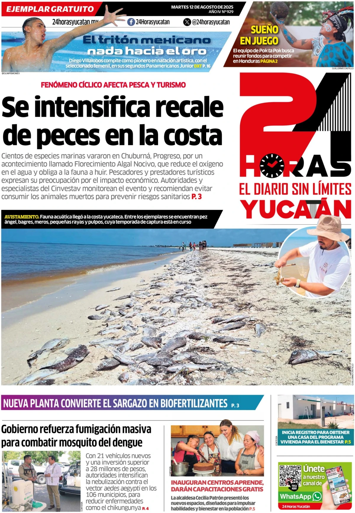 Portada de 24 Horas Yucatan del martes, 12 de agosto de 2025