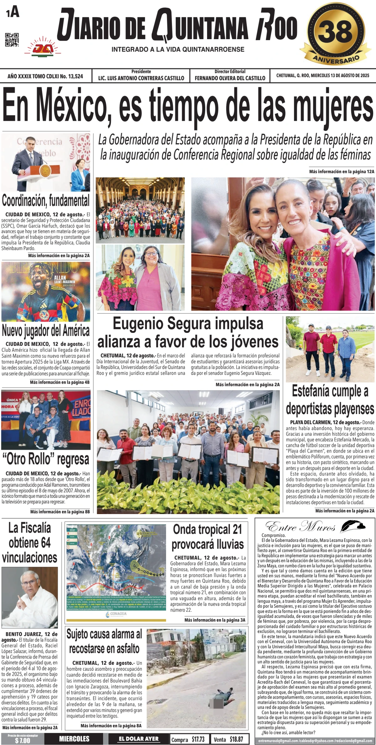 Portada de Diario de Quintana Roo (portada)
