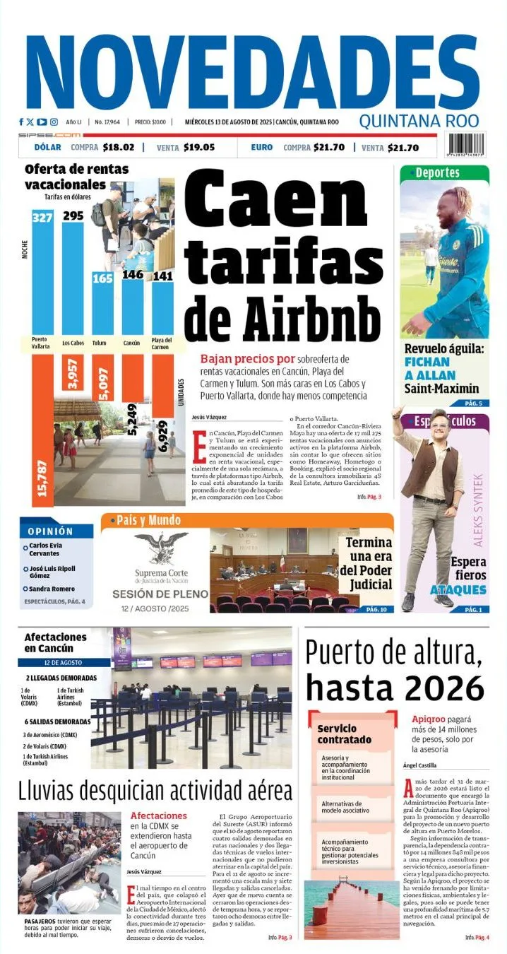 Portada de Novedades Quintana Roo