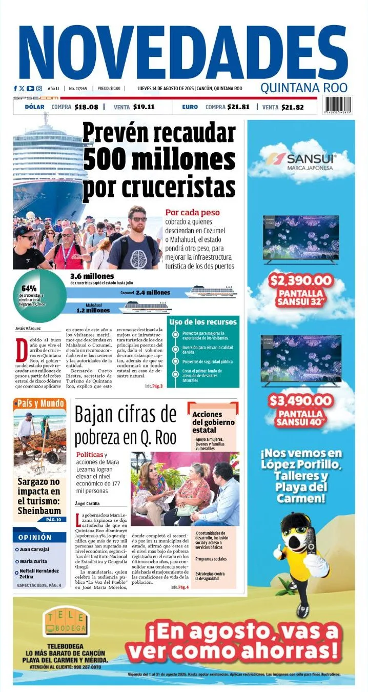 Portada de Novedades Quintana Roo