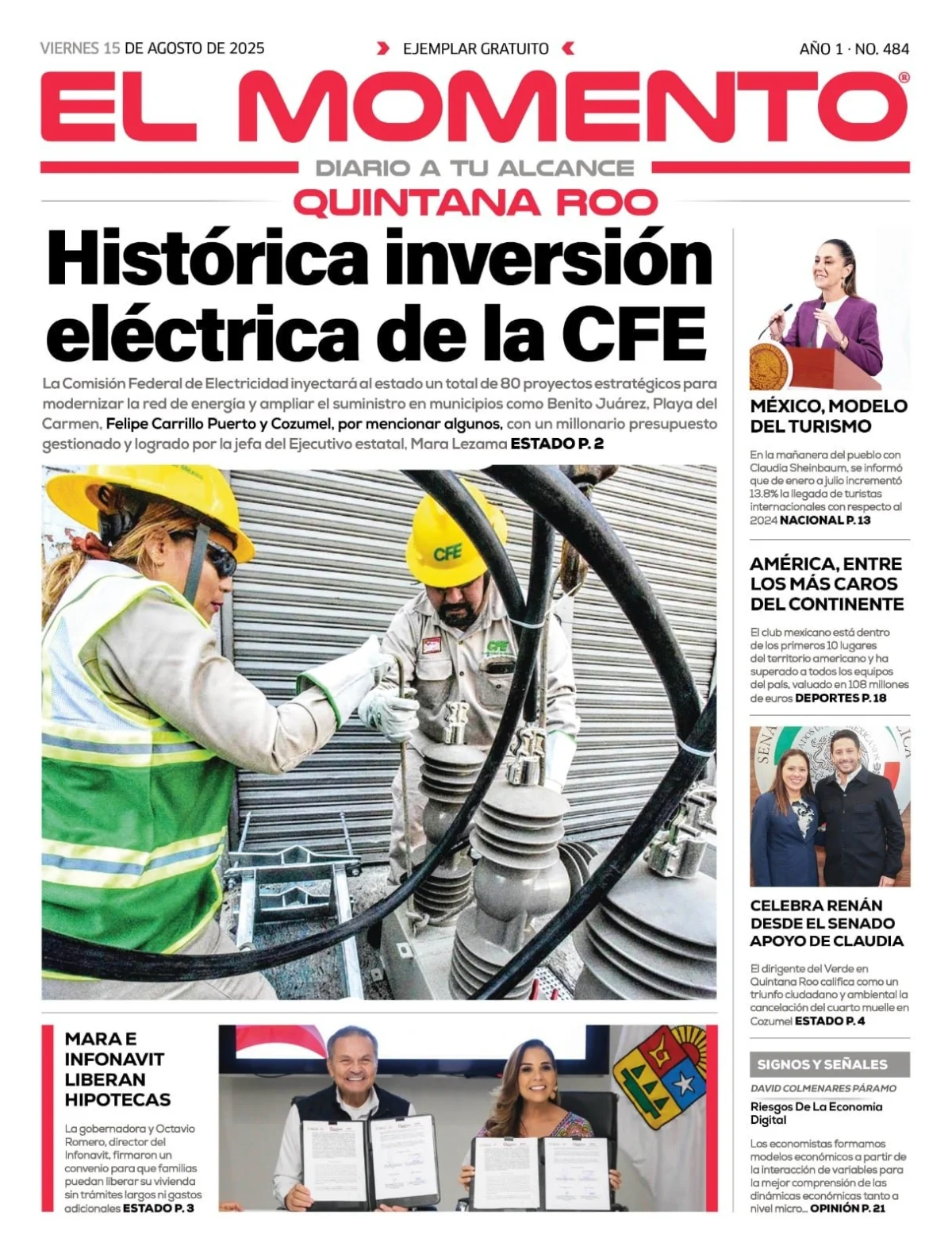 Portada de El Momento Quintana Roo